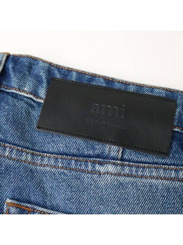 Logo Patch Straight Jeans Blue - AMI - BALAAN 3