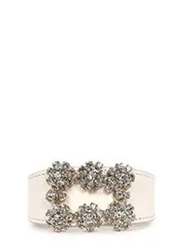 Women's Flower Strass Buckle Bracelet White - ROGER VIVIER - BALAAN 6