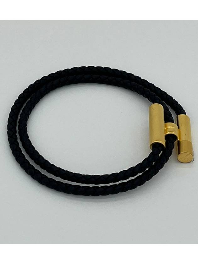 Tunis Tresse Gold Bracelet Noir - HERMES - BALAAN 5