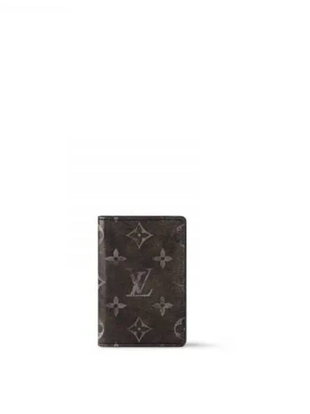 Pocket Organizer Brushed Monogram Cowhide Leather Card Wallet Black - LOUIS VUITTON - BALAAN 2