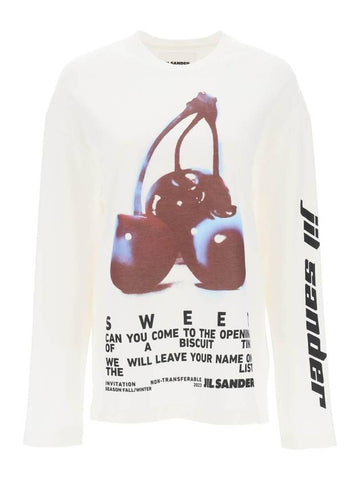 23 fw LONGSLEEBED t-shirt WITH print J03GC0108 J20117 196 B0230482265 - JIL SANDER - BALAAN 1