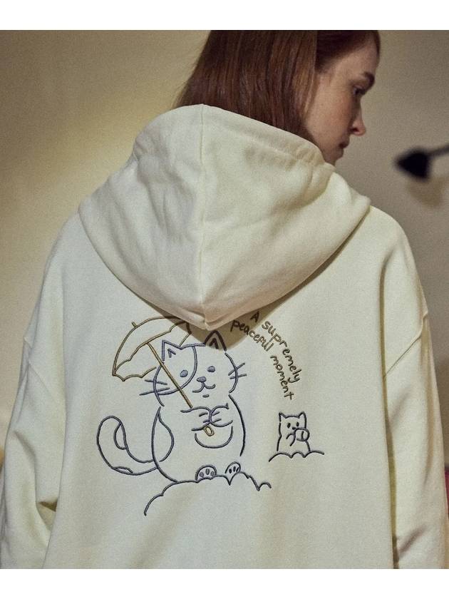 Peace Moment embroidered hooded zip up cream - CPGN STUDIO - BALAAN 3