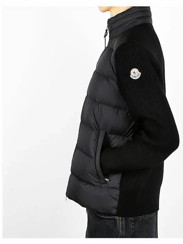 Padded Wool Hooded Zip Up Black - MONCLER - BALAAN 4