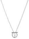 Gancini 3D Crystal Necklace Silver - SALVATORE FERRAGAMO - BALAAN 5