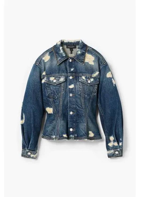 Rip Repair Fluted Denim Jacket Punk Indigo MJJAW24003BUX - MARC JACOBS - BALAAN 1