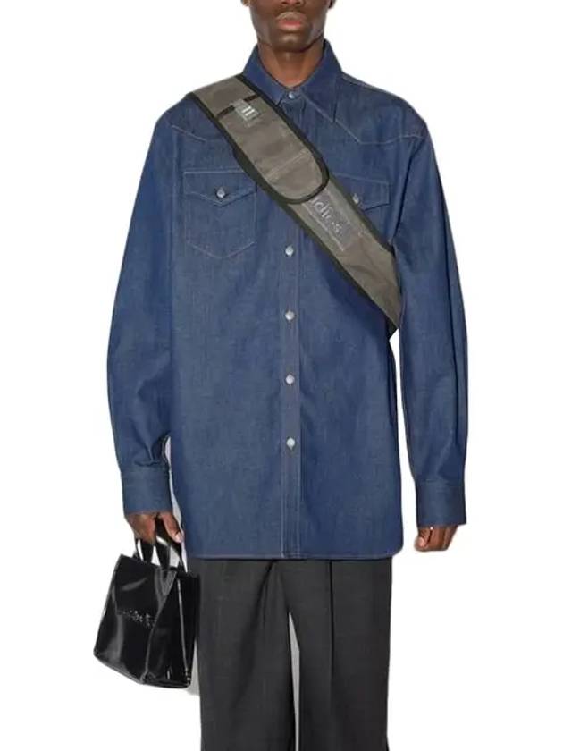 Button Up Denim Long Sleeve Shirt Blue - ACNE STUDIOS - BALAAN 3