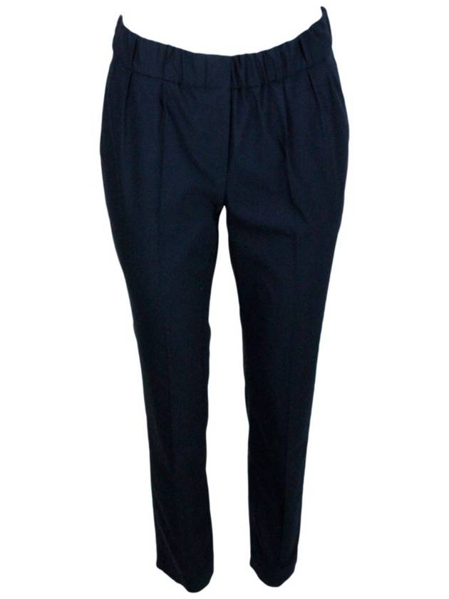 Women's Cotton Straight Pants Navy - BRUNELLO CUCINELLI - BALAAN 2