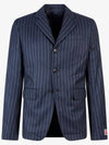 Men's Sprite 3 Button Blazer Wool Jacket Navy - KENZO - BALAAN 1