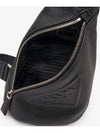 Saffiano Re-Nylon Leather Belt Bag Black - PRADA - BALAAN.