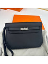 Kelly Depeche 25 Togo black silver engraved with W - HERMES - BALAAN 1