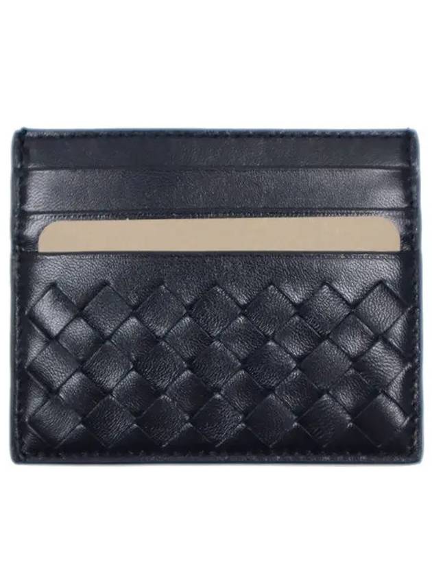 Intrecciato Lambskin 3-fold Card Wallet Midnight Blue - BOTTEGA VENETA - BALAAN.