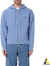 Bold Fox Head Patch Cotton Zip Up Hoodie Blue - MAISON KITSUNE - BALAAN 2