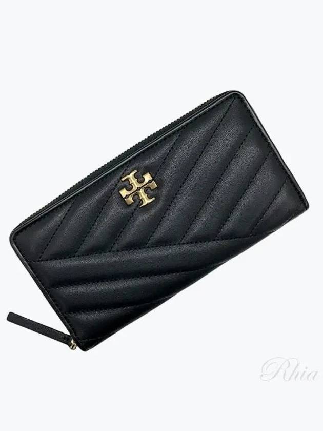 Kira Chevron Zip Continental Long Wallet Black - TORY BURCH - BALAAN 2