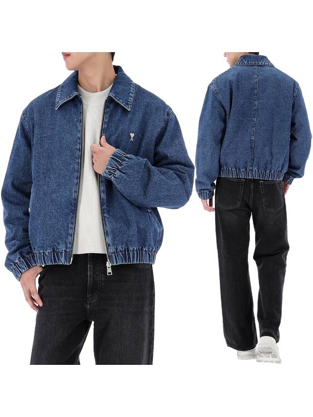 De Coeur Zipped Denim Jacket Blue - AMI - BALAAN 2