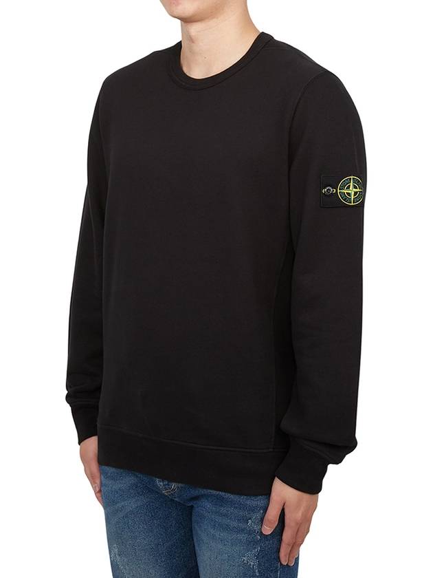 Wappen Patch Crew Neck Cotton Sweatshirt Black - STONE ISLAND - BALAAN 3