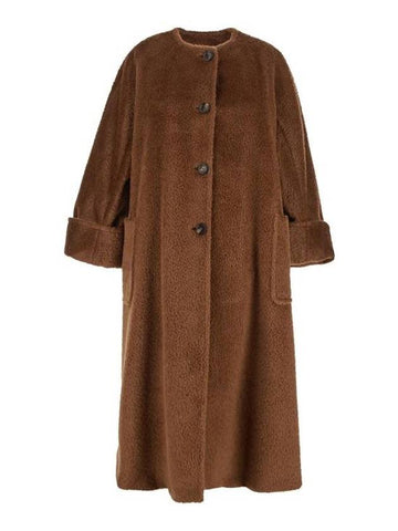 Hudson Wool Single Coat Brown - MAX MARA - BALAAN 1