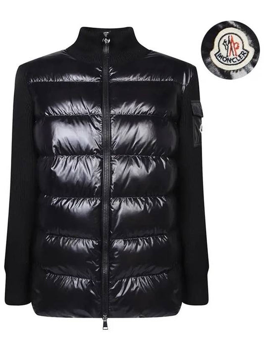 logo padded cardigan black 9B00013 M1131 999 - MONCLER - BALAAN 1