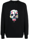 Skull Print Organic Cotton Sweatshirt Black - PAUL SMITH - BALAAN 1