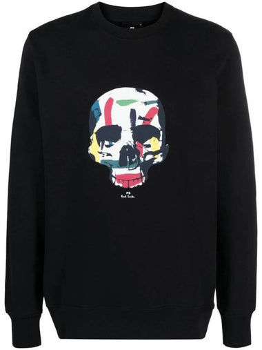 Skull Print Cotton Sweatshirt Black - PAUL SMITH - BALAAN 1