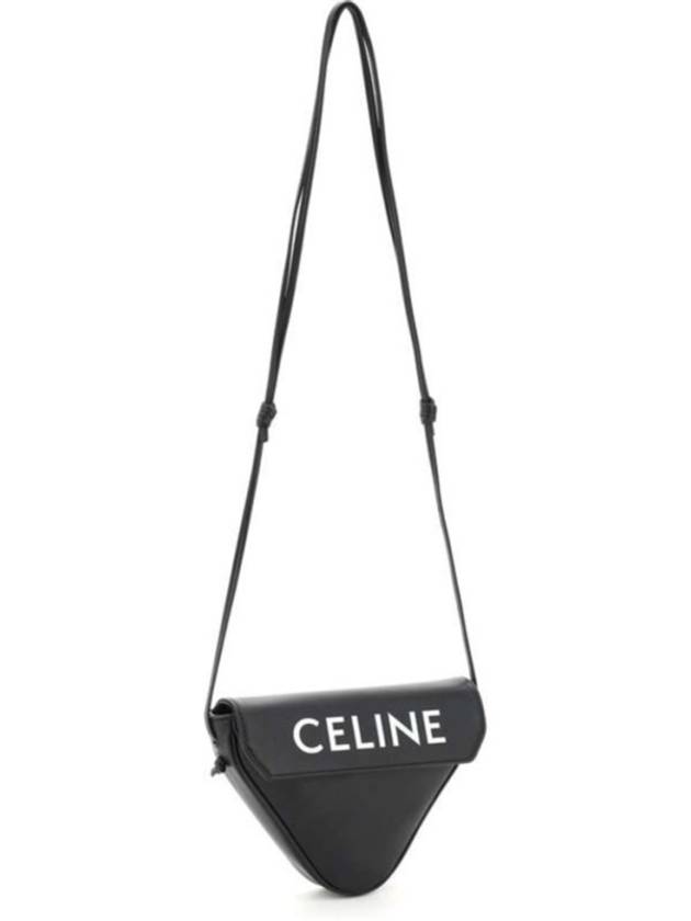 Logo Leather Triangle Cross Bag Black - CELINE - BALAAN 7