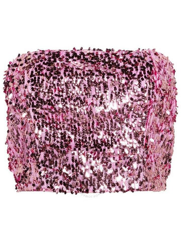 Rotate Ladies Pink Sequin Crop Top Brand Size 40 US Size 6 - ROTATE - BALAAN 1