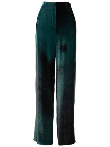 Alberta Ferretti Green Print Velvet Pants - ALBERTA FERRETTI - BALAAN 1