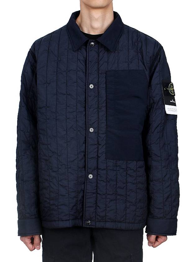 Men's Stella Wappen Patch Quilted Jacket Navy - STONE ISLAND - BALAAN 3