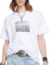 Prairie Signature Logo Print Round Short Sleeve T-Shirt White - MOOSE KNUCKLES - BALAAN 4