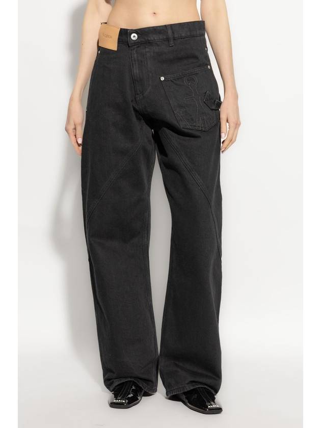 JW Anderson Jeans With Logo, Women's, Black - JW ANDERSON - BALAAN 3