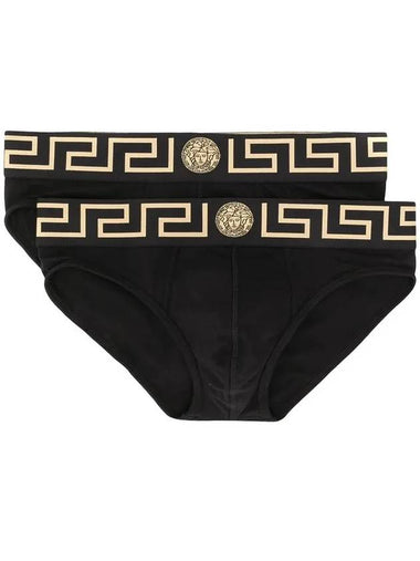 Men's Logo Banding Briefs 2 Pack Black - VERSACE - BALAAN 1