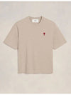 Small Heart Logo Boxy Fit Short Sleeve T-shirt Heather Light Beige - AMI - BALAAN 2