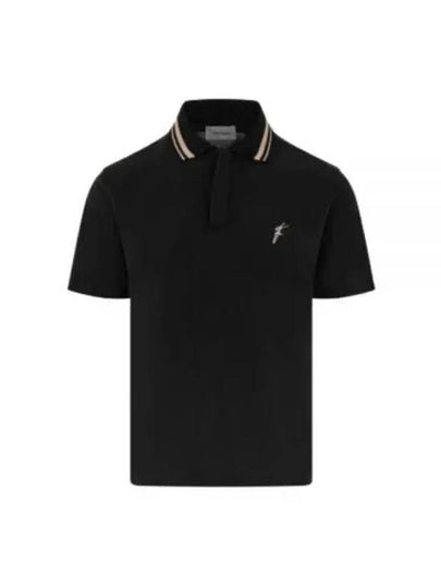 Embroidery Polo Shirt Black - SALVATORE FERRAGAMO - BALAAN 2