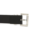 Silver Hardware Monogram Buckle Leather Belt Black - SAINT LAURENT - BALAAN 5