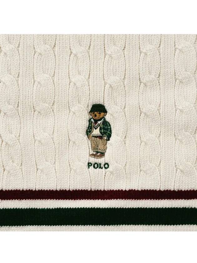 Bear Cable Knit Cricket Muffler Cream - POLO RALPH LAUREN - BALAAN 4