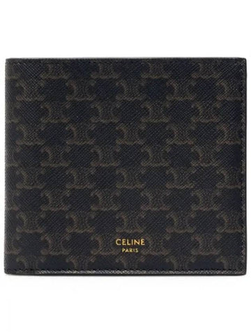 Triomphe Canvas Coin Half Wallet Black - CELINE - BALAAN 1