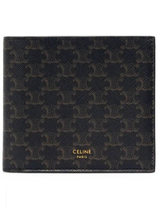 Triomphe Canvas Coin Half Wallet Black - CELINE - BALAAN 1