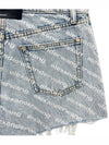 All-Over Logo Bite High Waist Denim Shorts Blue - ALEXANDER WANG - BALAAN 5