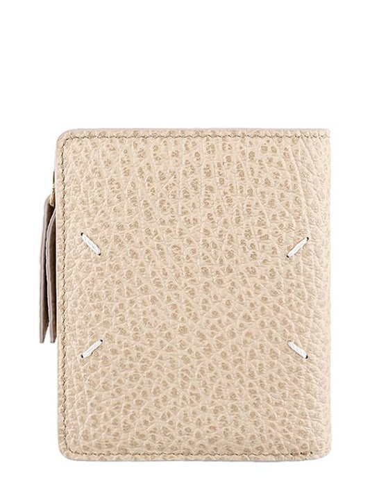 Signature Stitch Zipper Pocket Halfwallet Beige - MAISON MARGIELA - BALAAN.