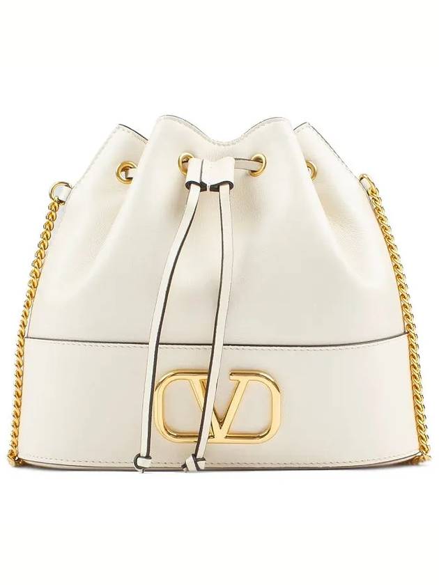 V Logo Signature Small Bucket Bag Light Ivory - VALENTINO - BALAAN 2