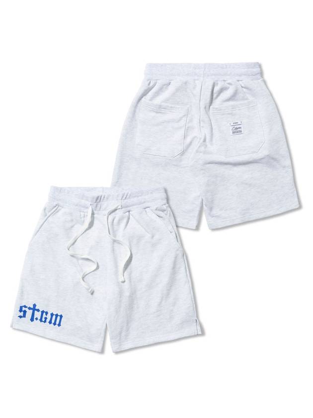 STGM Logo Short Pants White Melange - STIGMA - BALAAN 1