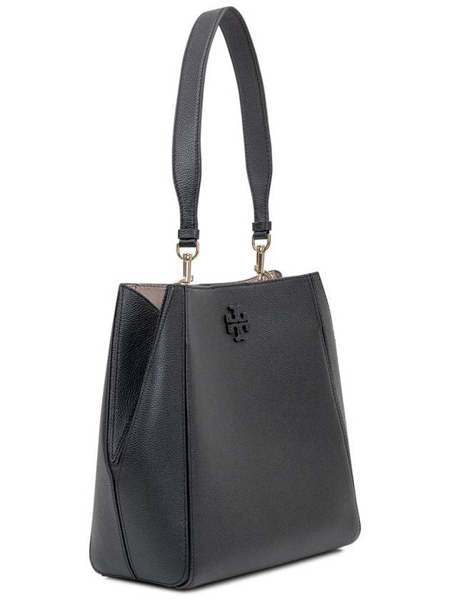 Logo Leather Bucket Bag Black - TORY BURCH - BALAAN 4