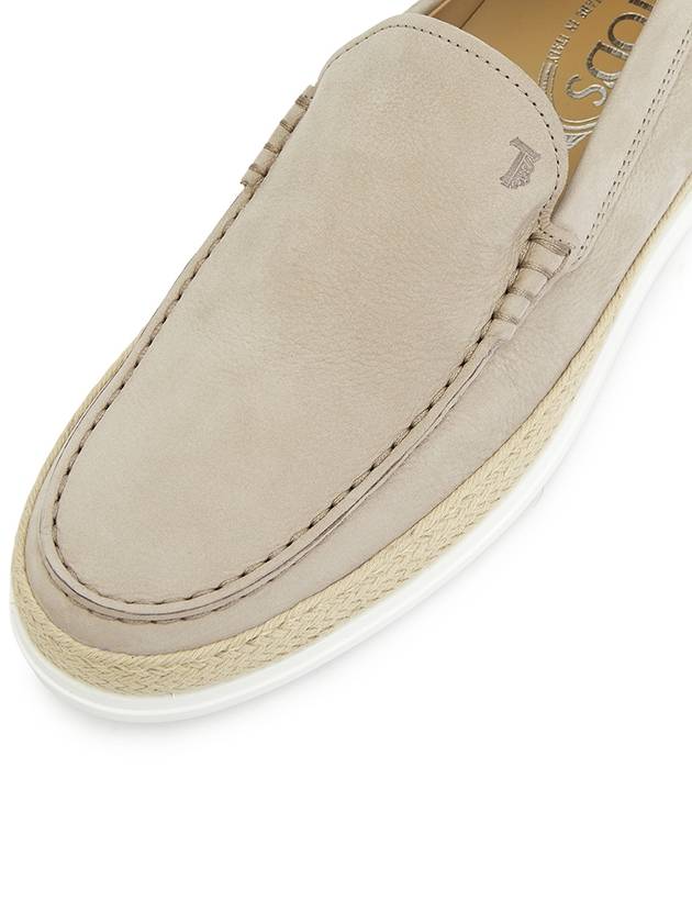 Men's Newbuck Logo Embossed Slip-On Loafers Grey - TOD'S - BALAAN.