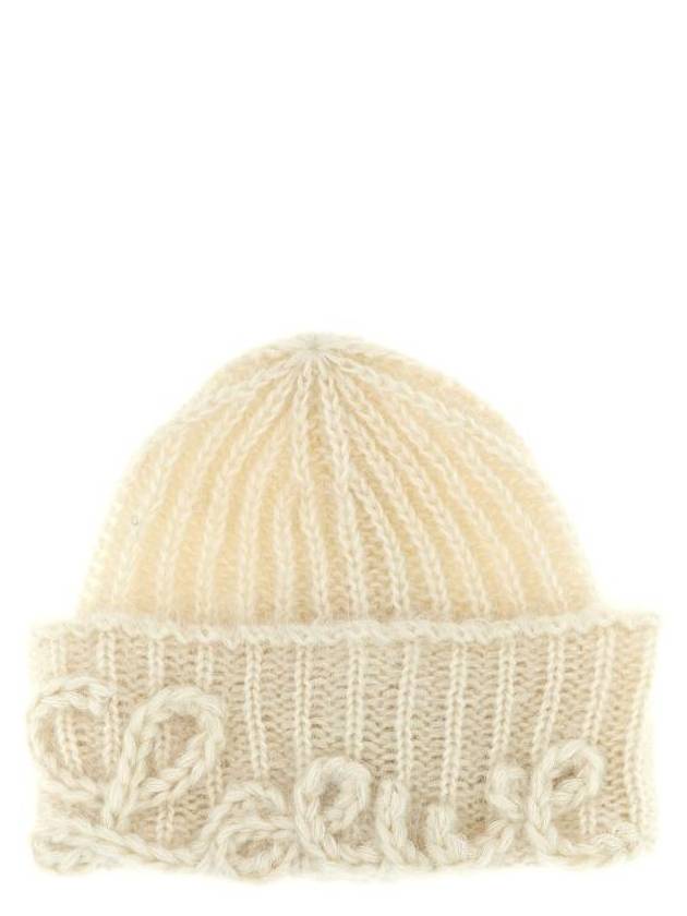 Mohair Blend Beanie Ivory - LOEWE - BALAAN 1