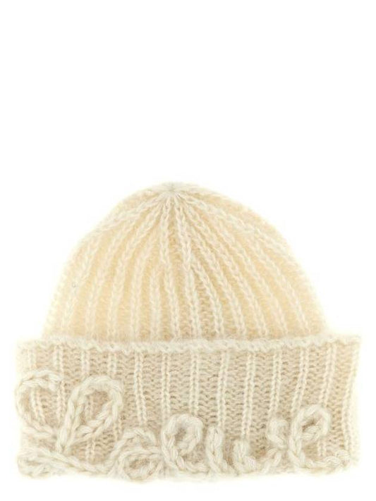 Mohair Blend Beanie Ivory - LOEWE - BALAAN 1