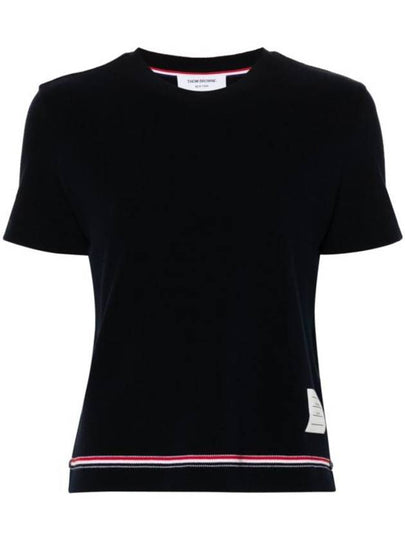 Cotton Pique Short Sleeve T-Shirt Navy - THOM BROWNE - BALAAN 2