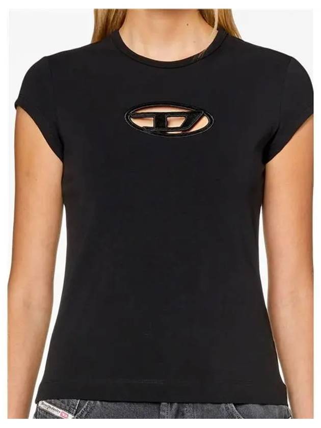 T Angie Peekaboo Logo Short Sleeve T-Shirt Black - DIESEL - BALAAN 4