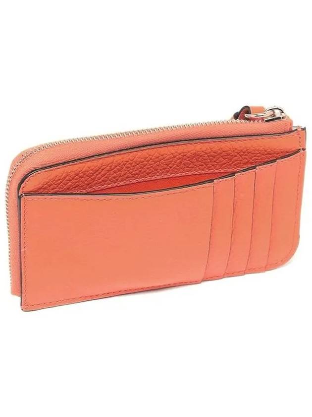 Alphabet Half Zipper Leather Card Wallet Orange - CHLOE - BALAAN 4