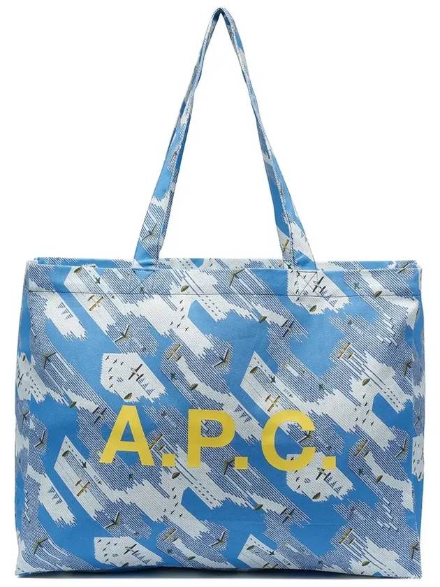 Graphic Logo Print Tote Bag Blue - A.P.C. - BALAAN 6