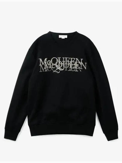 Logo Embellished Sweatshirt Black - ALEXANDER MCQUEEN - BALAAN 2