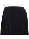 Full Needle Stitch Merino Wool Tipping Pleated Skirt Navy - THOM BROWNE - BALAAN 10